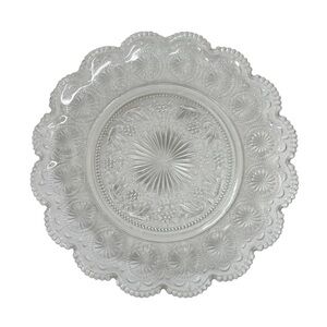 Vintage White Clear American Concord by Brockway Glass Dinner Plate
